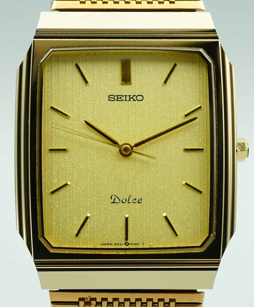 *NEAR MINT* Vintage 1986 SEIKO Dolce 9531-5160 Qz Gold  Square 28mm Women Watch