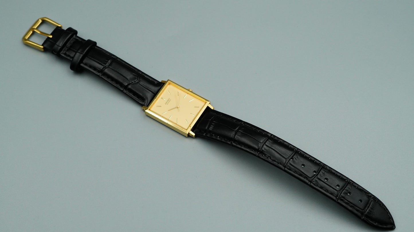 *Exc+5* Vintage 1995 SEIKO Chariot  2C21-5180 Qz Gold Rectangle 24mm Women Watch