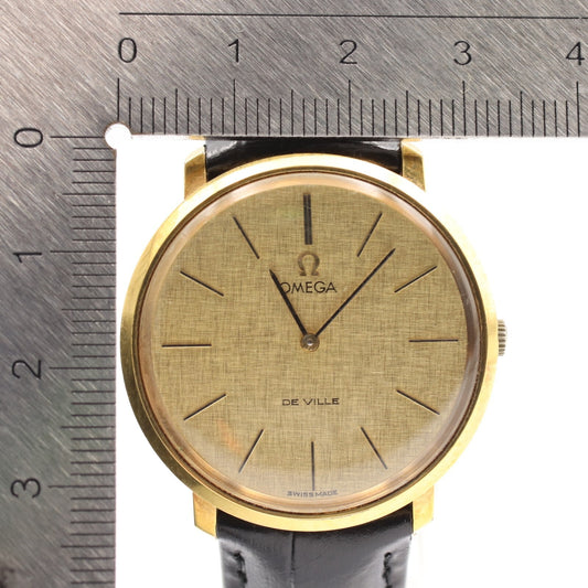 Exc+5 Vintage 1970s OMEGA De Ville Cal.620 Hand Wind Gold Round 33mm Mens Watch