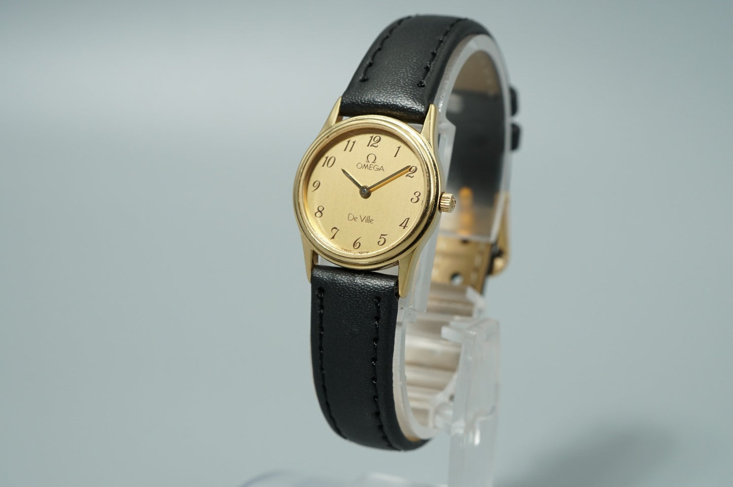 *NEAR MINT* Vintage 1986 OMEGA De Ville Cal.1455 Qz Gold Round 21mm Women Watch