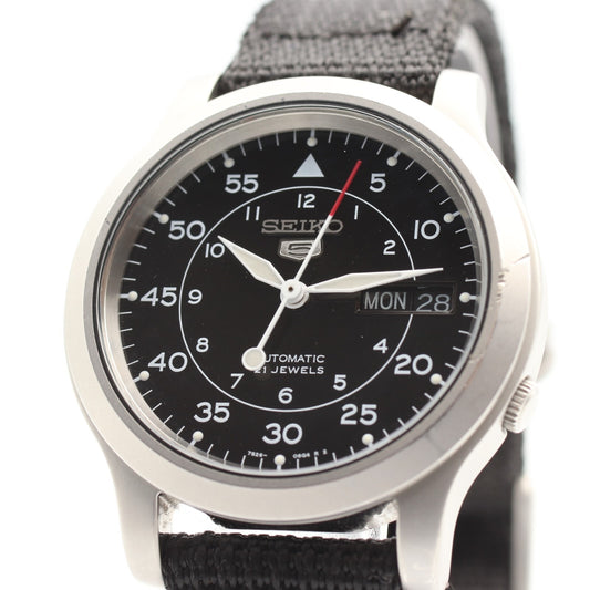 *Exc+5* SEIKO Seiko 5 7S26-02J0 Automatic Black Dial Day Date 38mm Mens Watch