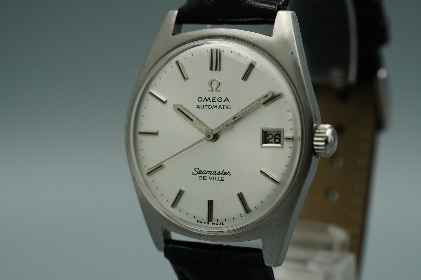 N MINT 1960s OMEGA Seamaster De Ville Cal.565 Automatic Silver 34mm Mens Watch