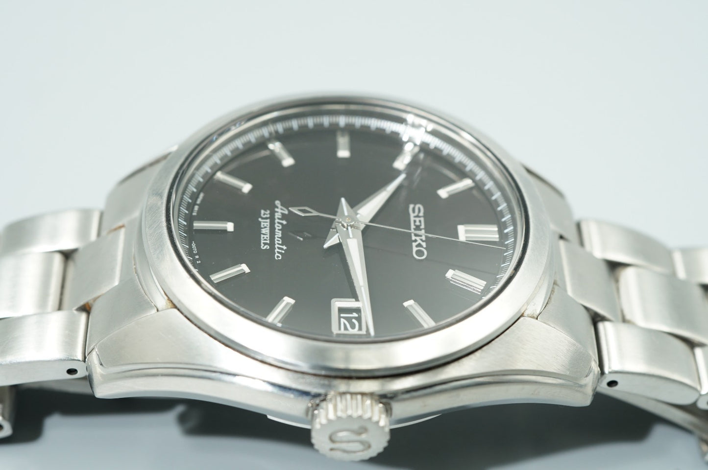 *NEAR MINT*  SEIKO Mechanical 6R15-00C0 Automa Black Dial Round 38mm Mens Watch