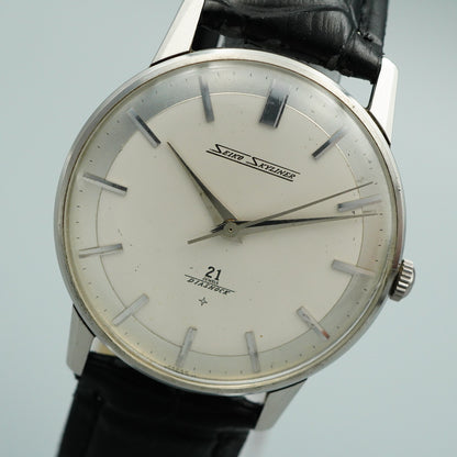*Exc+5* Vintage SEIKO SKYINER J15006E Hand Winding White Round 36mm Mens Watch