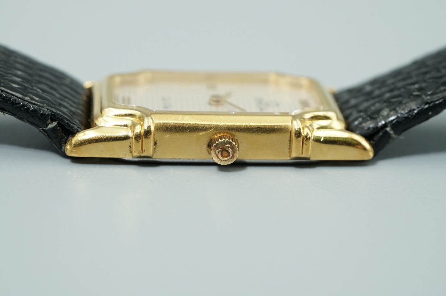 Vintage 1998 OMEGA De Ville Cal.1455  Qz White Dial Rectangle 16mm Women Watch