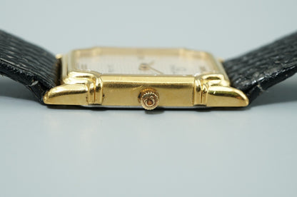 Vintage 1998 OMEGA De Ville Cal.1455  Qz White Dial Rectangle 16mm Women Watch