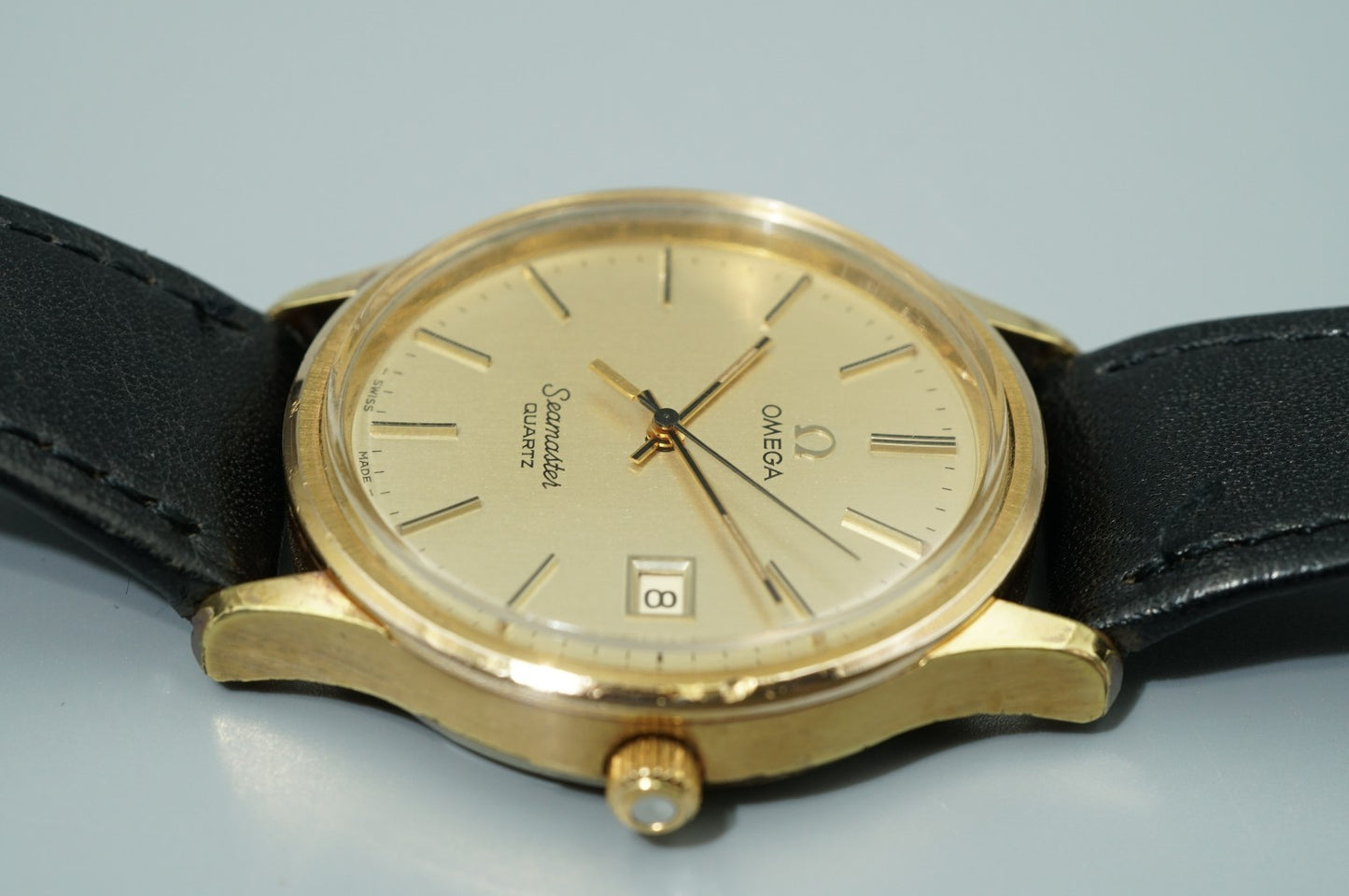*Exc+5* Vintage 1976 OMEGA Seamaster Cal.1342 Quartz Gold Round 36mm Mens Watch
