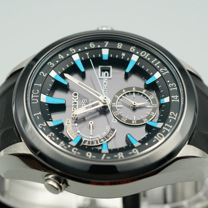 *N MINT Box & Paper* SEIKO ASTRON 7X52-0AB0 Solar Black Round 47mm Mens Watch