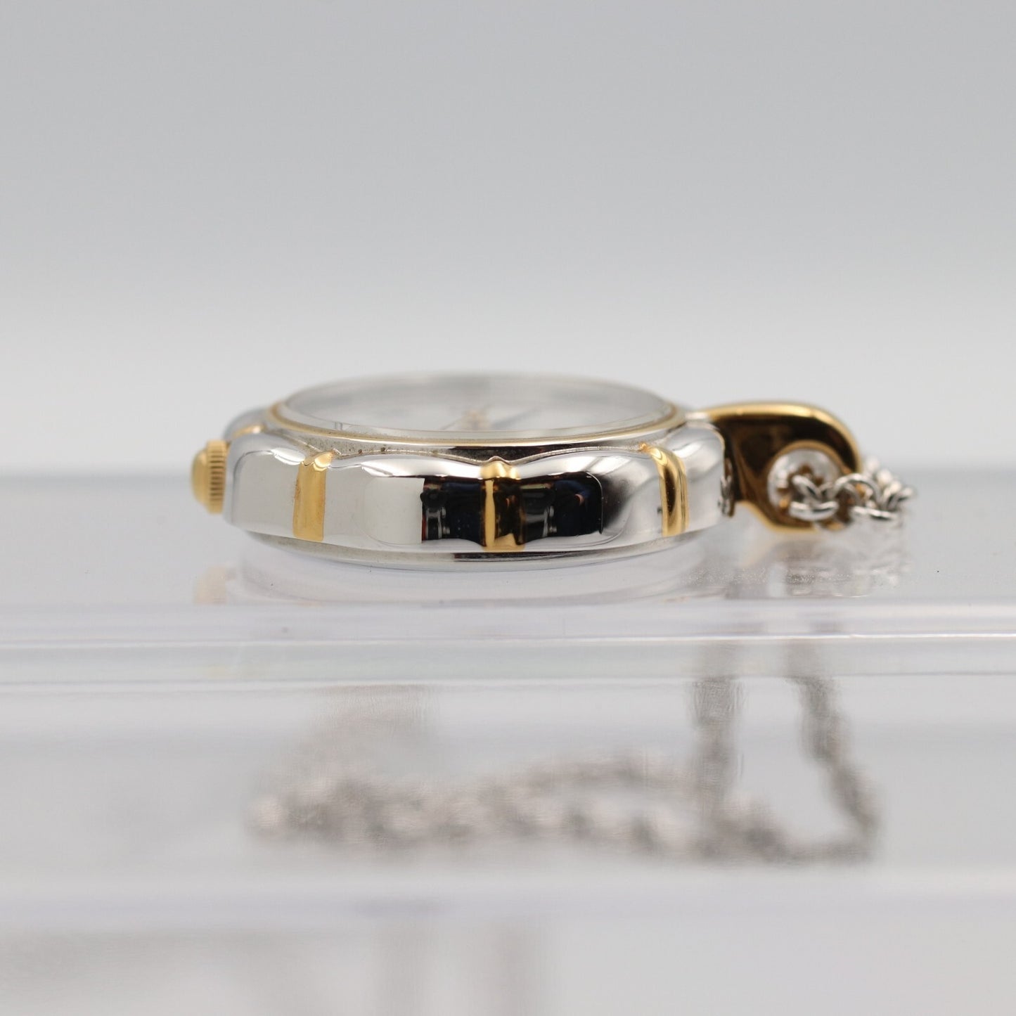 *Exc+5* Vintage SEIKO 1F21-0A10 Quartz White Dial Round 20mm Women Watch JAPAN