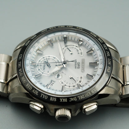 *MINT in Box* SEIKO ASTRON 8X53-0AB0-2 Solar White Dial Round 45mm Mens Watch