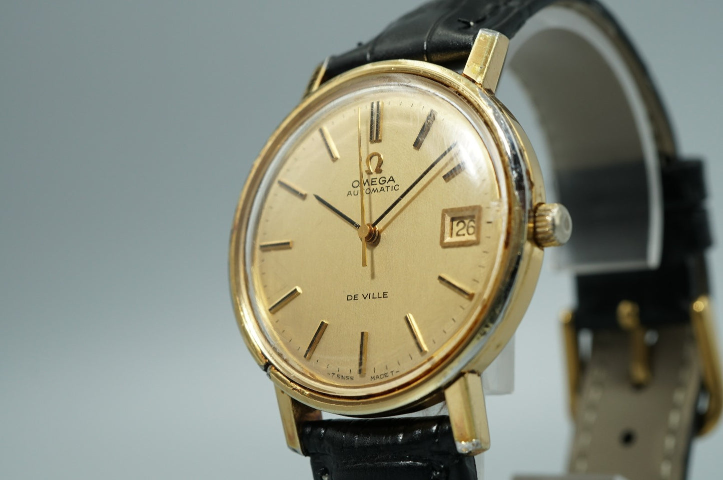 *Exc+4* Vintage 1970s OMEGA De Ville TOOL 106 Automatic Gold 35mm Mens Watch