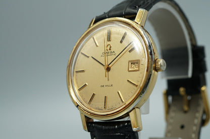 *Exc+4* Vintage 1970s OMEGA De Ville TOOL 106 Automatic Gold 35mm Mens Watch