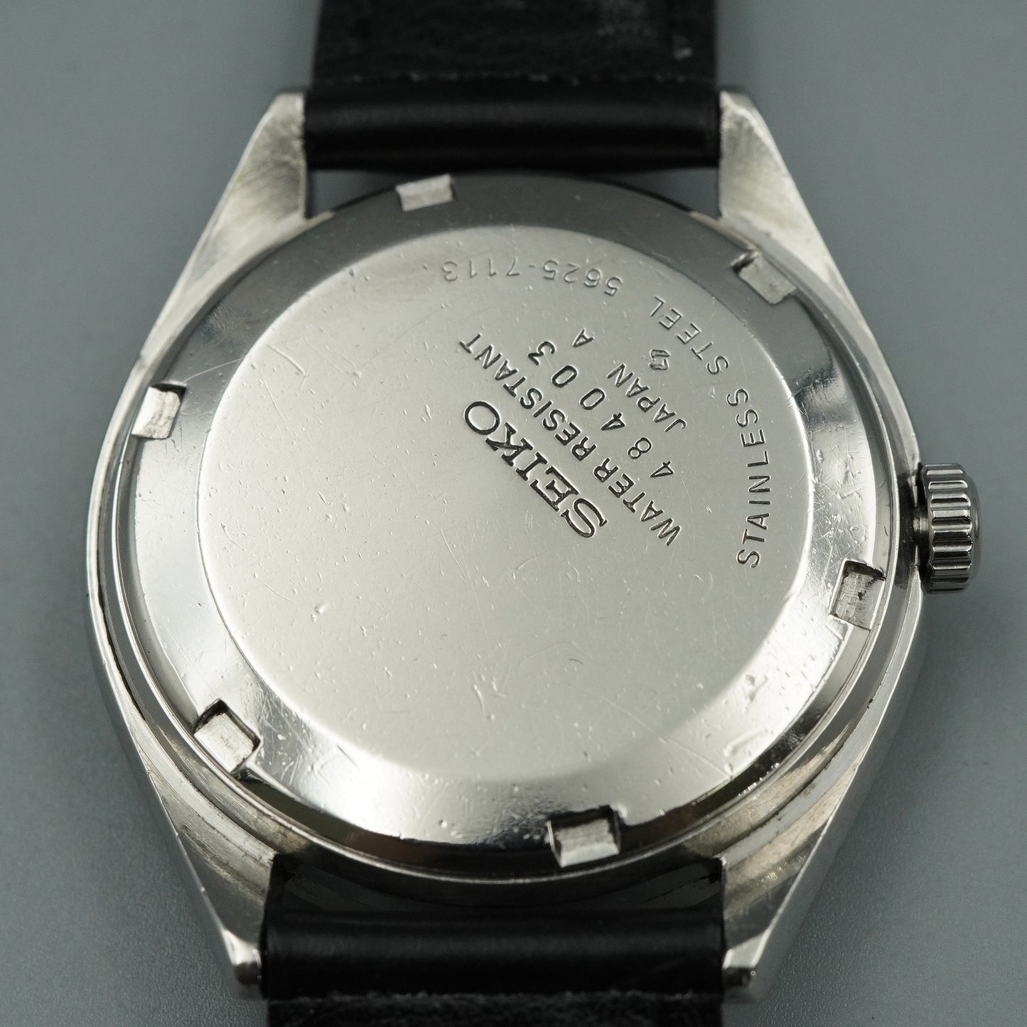 N MINT Vintage SEIKO Hi-Beat 5625-7113 Automatic Silver Round 36mm Mens Watch