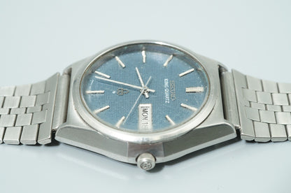 *Working for Parts* Vintage 1970s SEIKO KING 4823-8050 Qz Blue 36mm Mens Watch