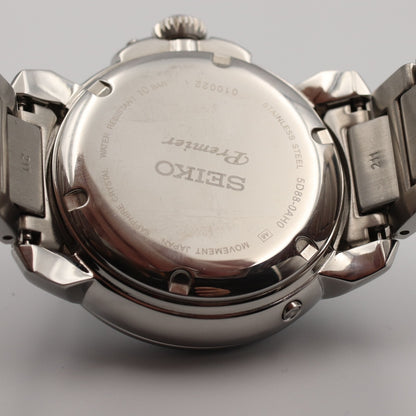 *MINT* SEIKO Premier Kinetic Moon Phase 5D88-0AH0 Quartz White 42mm Mens Watch
