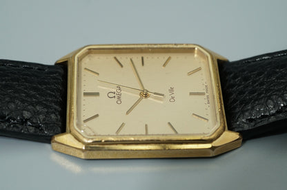 *Exc+4* Vintage 1982 OMEGA De Ville Cal.1417 Qz Gold Octagon 25mm Women Watch