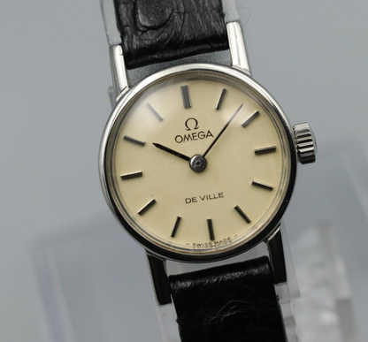 *NEAR MINT* Vintage OMEGA De Ville Cal.1100 Hand Winding Cream Dial Women Watch