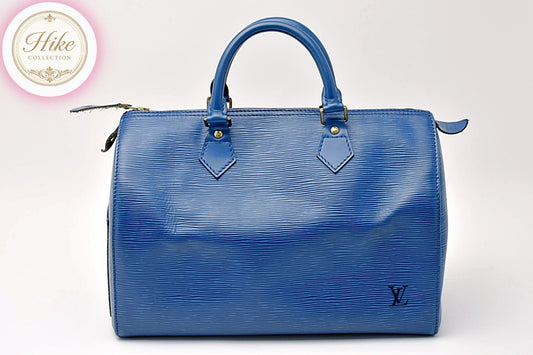 Louis Vuitton Speedy 30 Epi Toledo Blue Handbag M43005  Authentic Condition *SA*