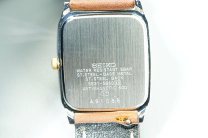 N MINT Vintage 1994 SEIKO SPIRIT 5E31-5B50 Qz White Rectangle 27mm Women Watch