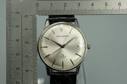 *Serviced* Vintage 1960 SEIKO SKYLINER J15006E Hand Wind Silver 36mm Mens Watch