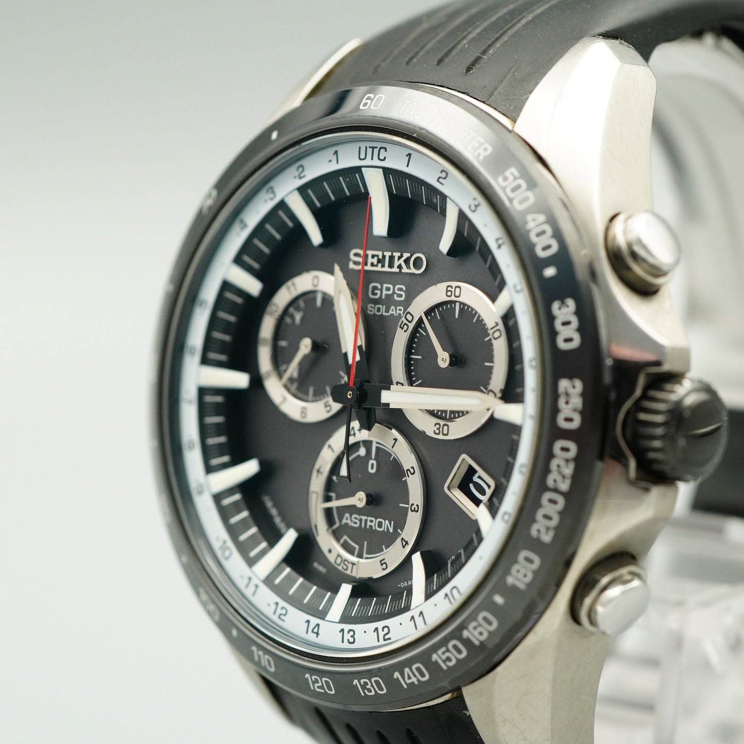 *Exc+5 in Box* SEIKO ASTRON  8X82-0AC0 Solar Black Dial Round 45 mm Mens Watch