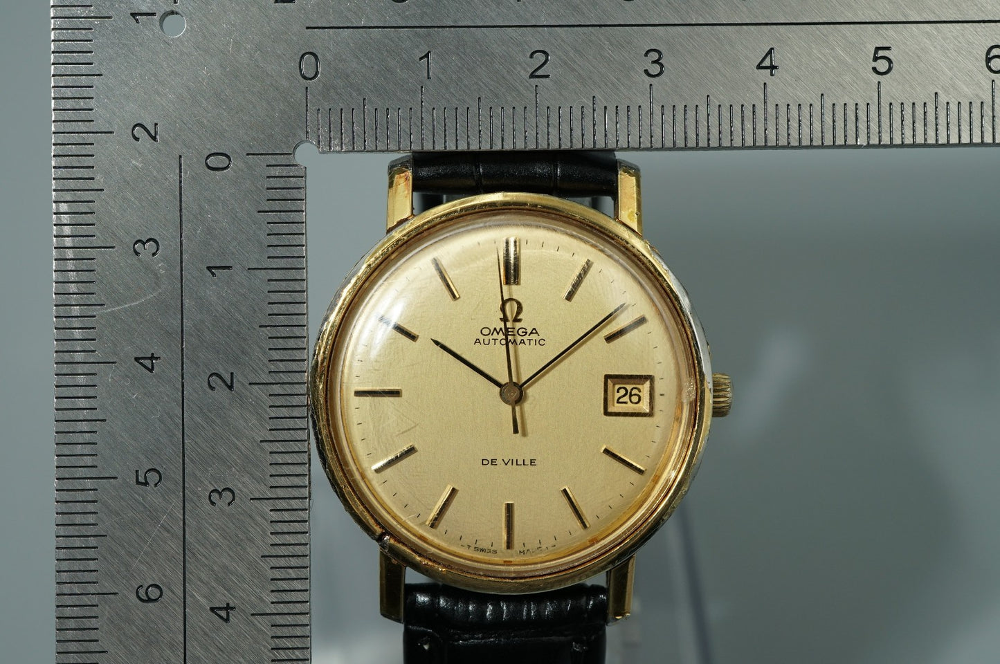 *Exc+4* Vintage 1970s OMEGA De Ville TOOL 106 Automatic Gold 35mm Mens Watch