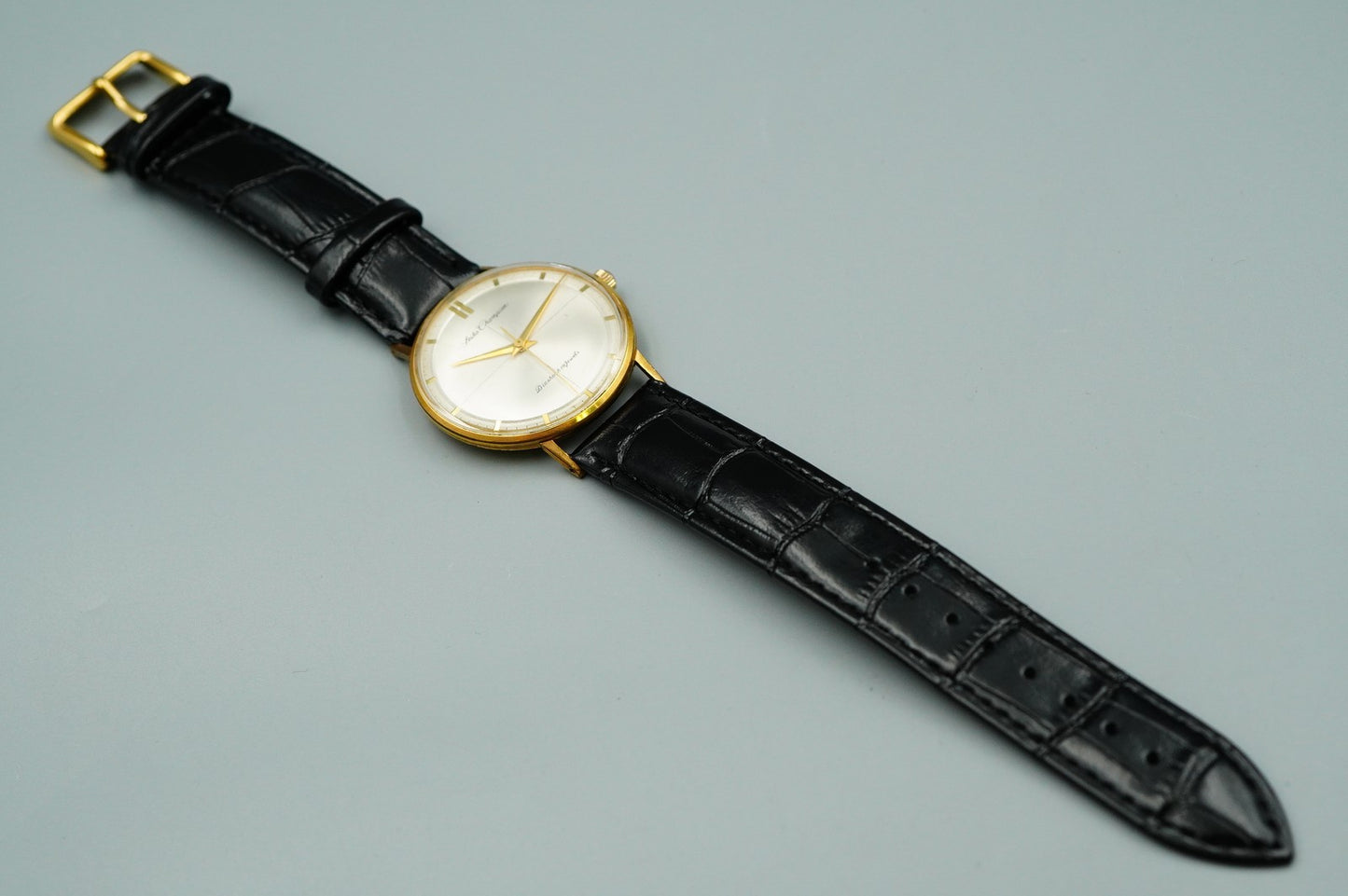 *Exc+5* Vintage SEIKO 15026E Hand Winding Silver Dial Round 35mm Mens Watch