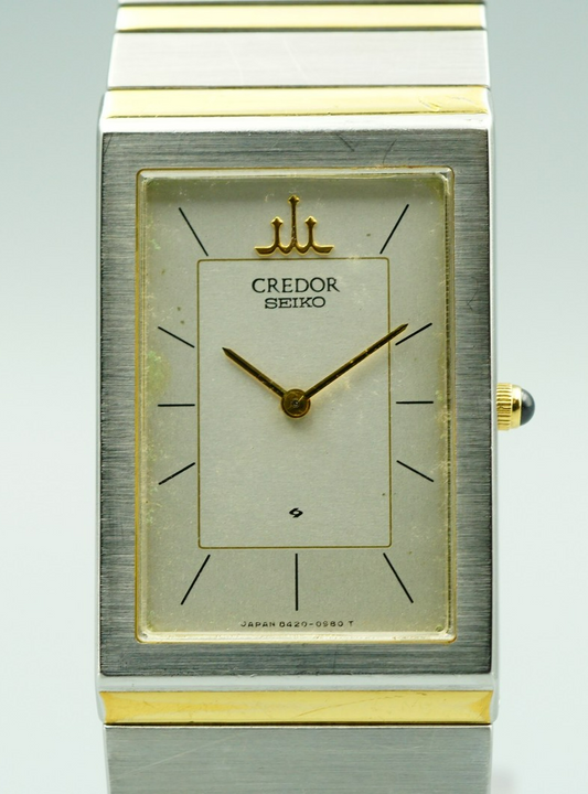 *Exc+5* SEIKO CREDOR 8420-6400 Quartz White Dial Square 20mm Women,Ladies Watch