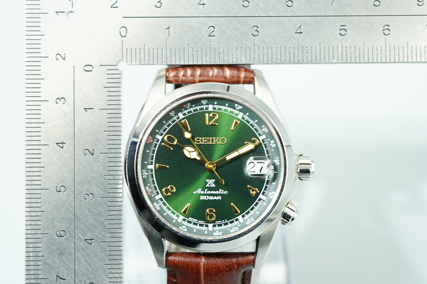 *TOP MINT* SEIKO 6R35-00E0 7771-5011 AT Green Dial Round 39mm Mens Watch