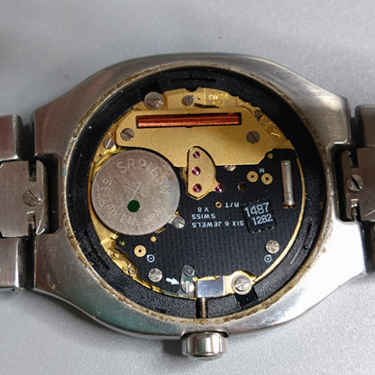 *NEAR MINT* Vintage OMEGA Seamaster Polaris Quartz Gold Dial Round Mens Watch