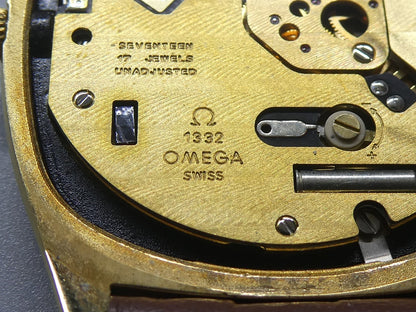 *NEAR MINT* Vintage 1979 OMEGA De Ville Cal.1332 Qz Gold Square 32mm Mens Watch