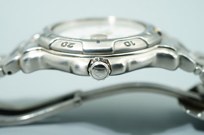N MINT Vintage 1990s TAG HEUER Professional  WH1211 Qz White 34mm Mens Watch