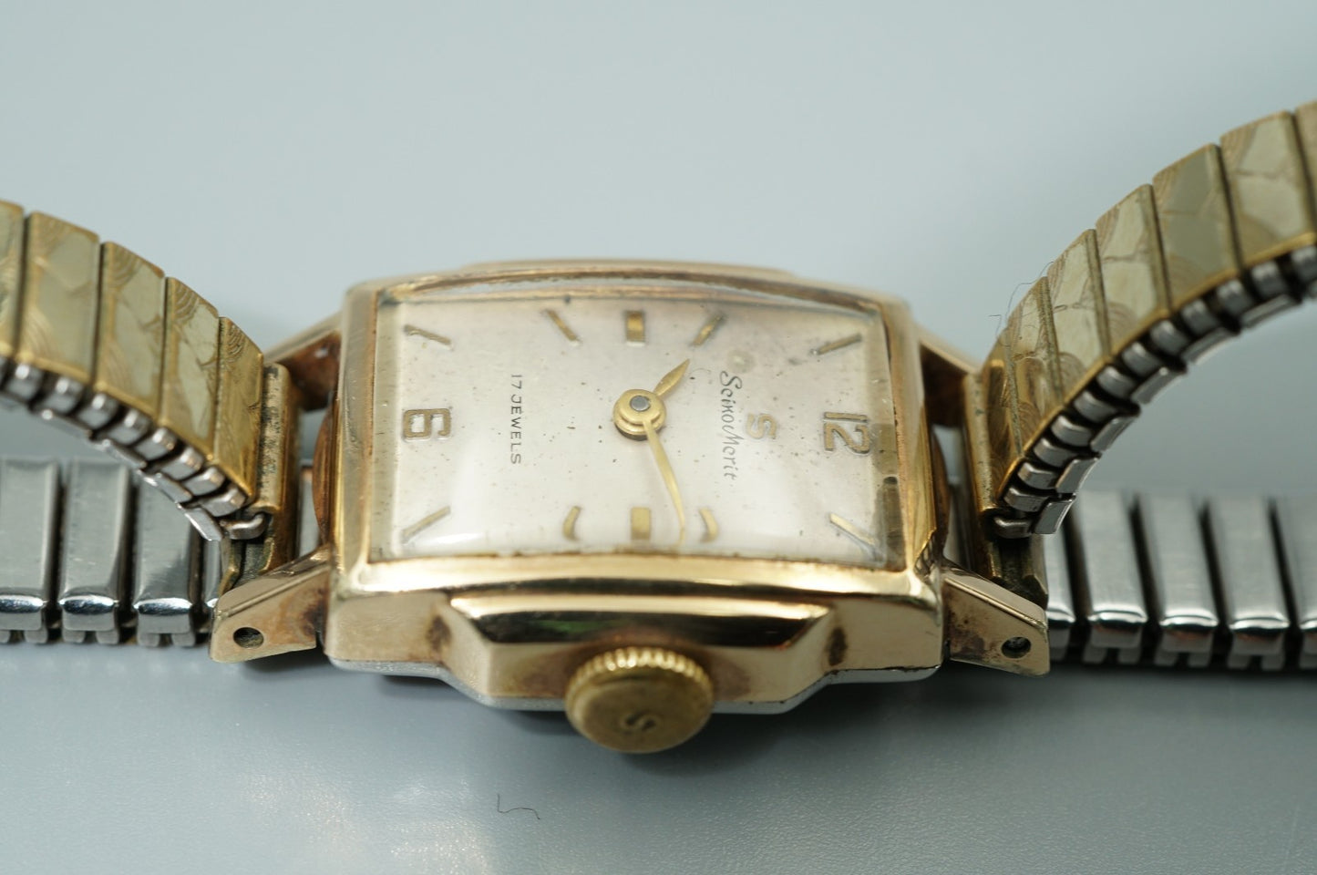 *Exc+4* Vintage 1968 SEIKO Mcrit 5139 Hand Wind White Rectangle 17mm Women Watch