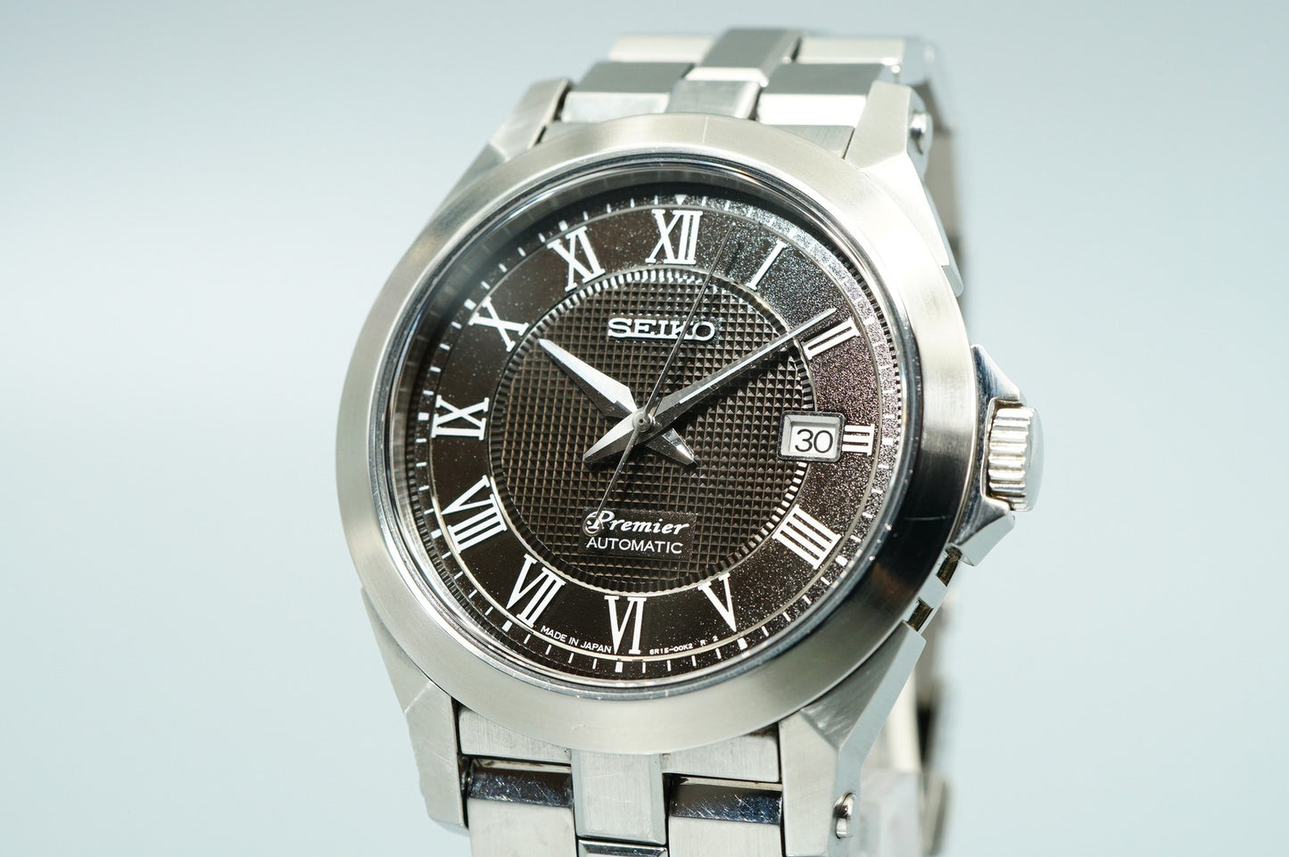 *MINT* SEIKO Premier 6R15-00F0 AT Brown Dial Round 42mm Mens Watch