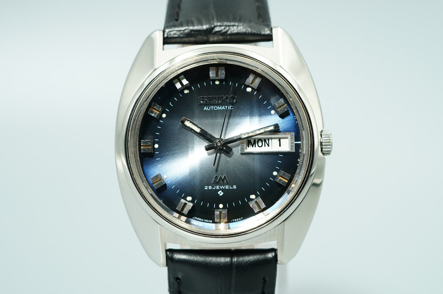Serviced Vintage SEIKO Lord Matic 5606-7230 Automatic Blue Dial 35mm Mens Watch