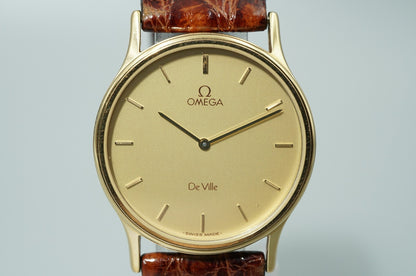 *NEAR MINT* Vintage 1980s OMEGA De Ville Cal.1365 Quartz Gold 31mm Mens Watch