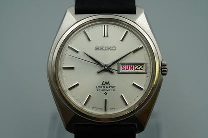 N MINT Vintage SEIKO LORD MATIC 5606-7000 Automatic Silver Round 35mm Mens Watch