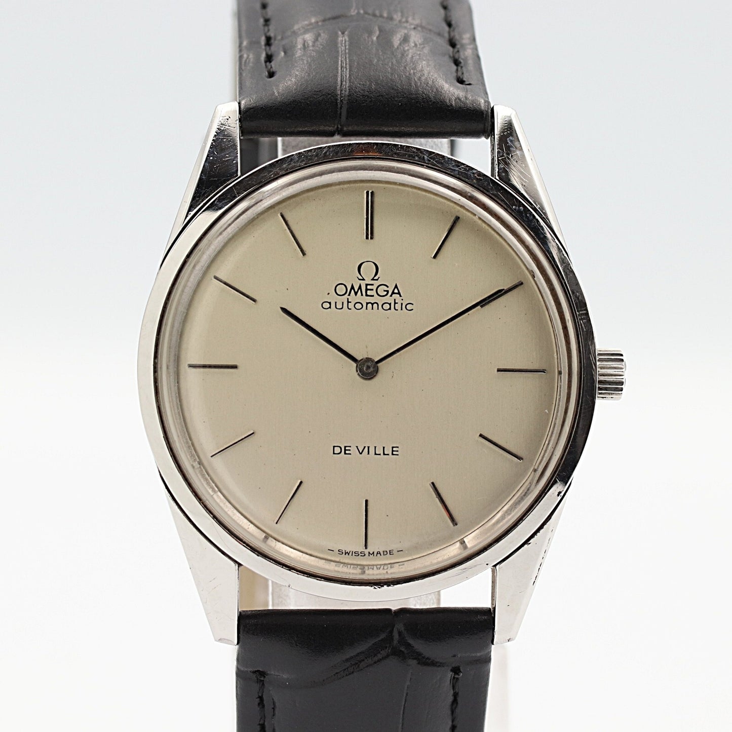 *N MINT* Vintage 1973 OMEGA De Ville Cal.711 Automa White Round 34mm Mens Watch