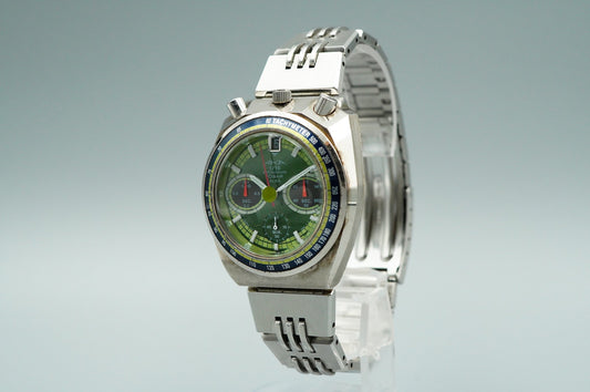 *Exc+5* Vintage SEIKO ALBA V657 6060 Quartz Green Dial Round 41mm Mens Watch