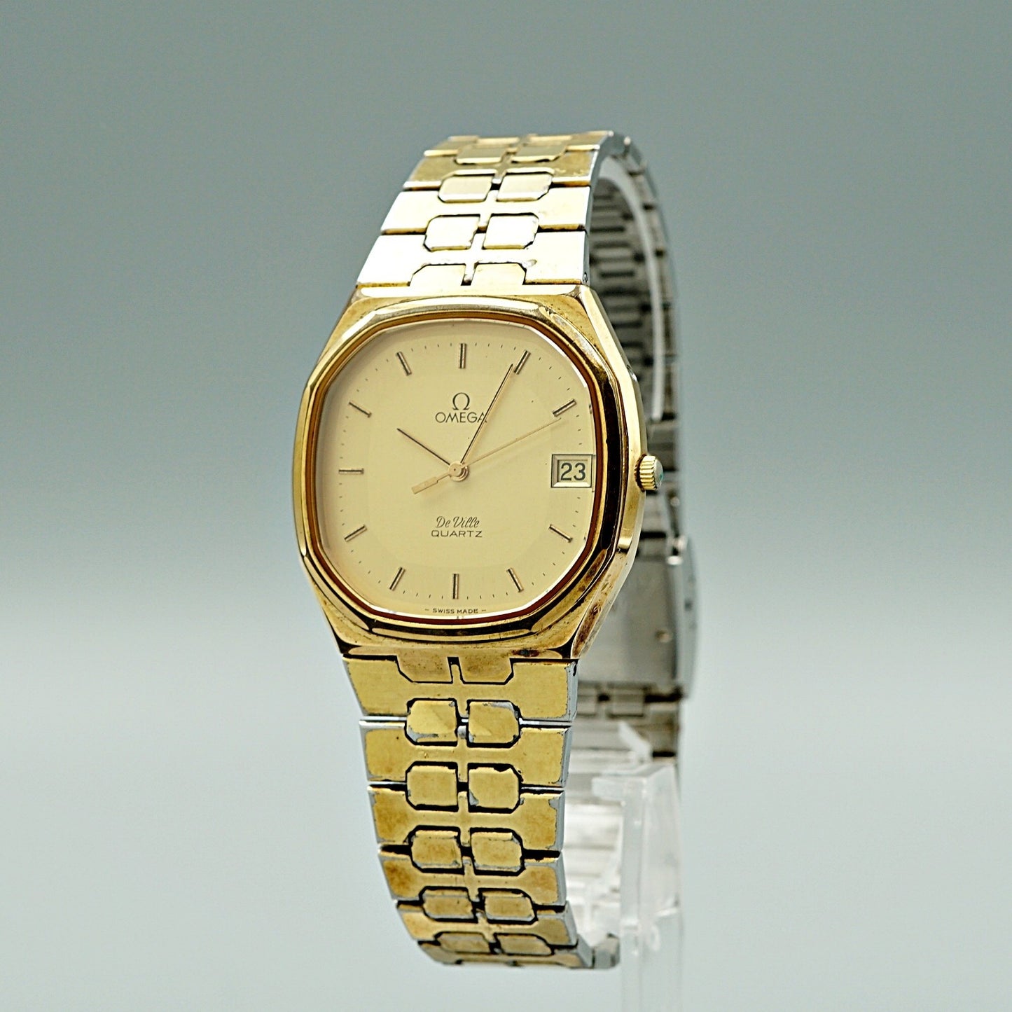 *Exc+4* Vintage 1977 OMEGA De Ville Cal.1332 Qz Gold Octagon 34mm Mens Watch