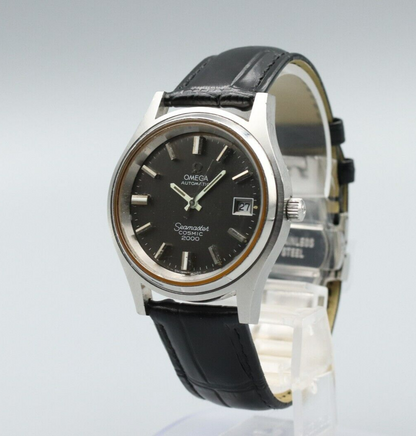 *Exc+5* Vintage OMEGA Seamaster COSMIC 2000 Automatic Gray Dial Round Mens Watch