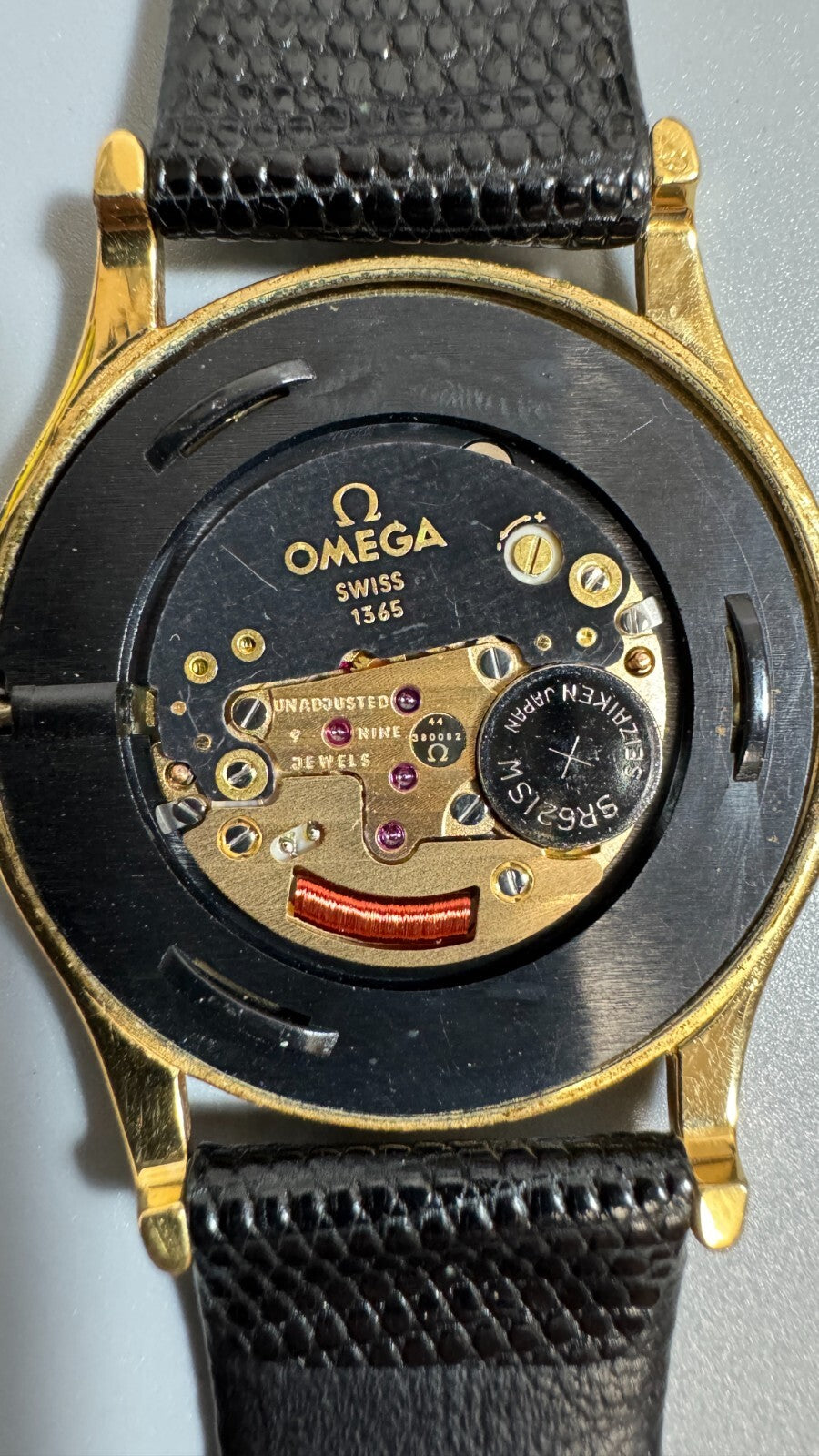 *NEAR MINT* Vintage 1977 OMEGA De Ville Cal.1365 Qz Black Roman 33mm Mens Watch