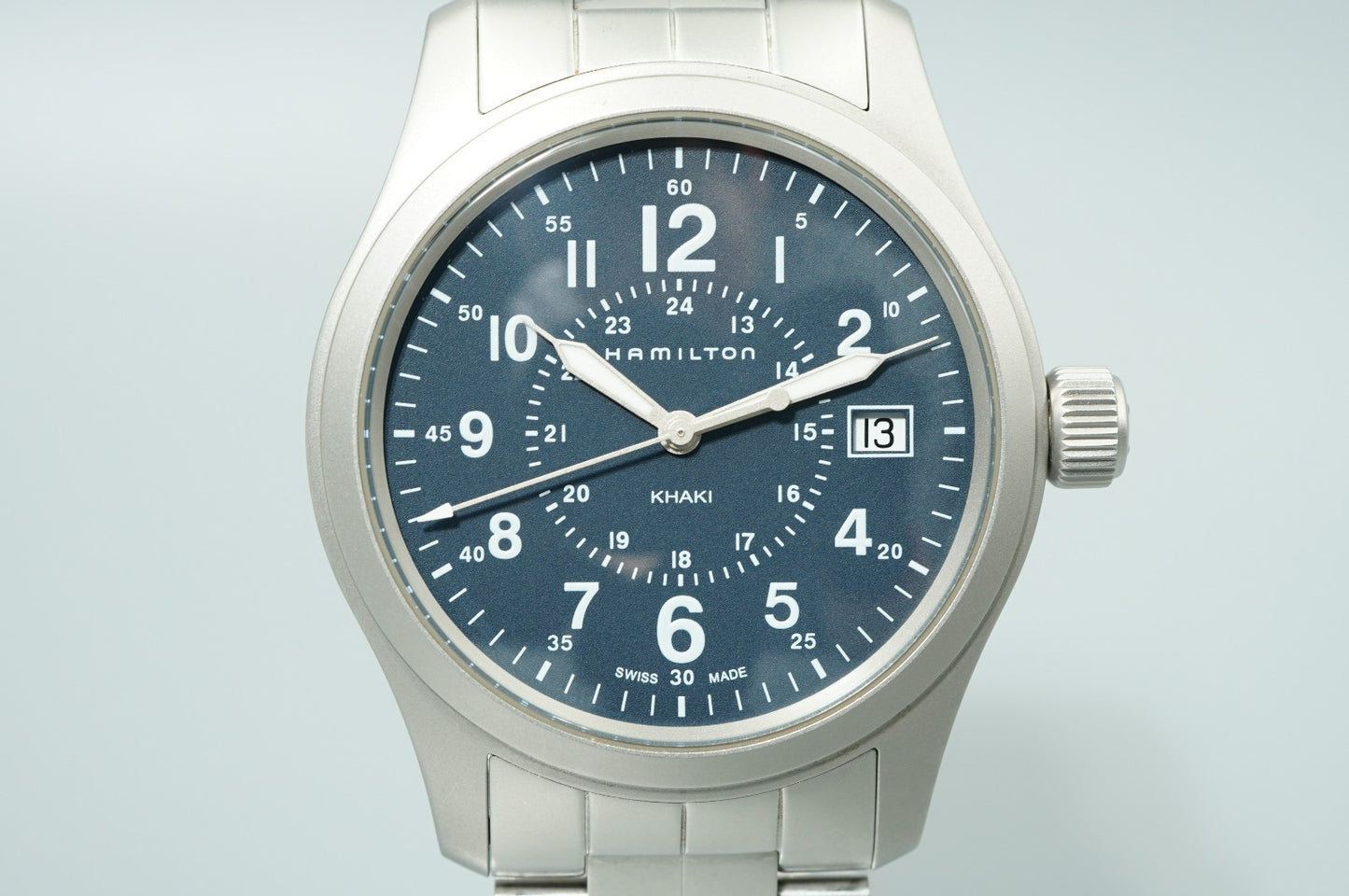 *N MINT* HAMILTON Khaki H682010 Quartz Navy Dial Blue 38mm Date Mens Watch