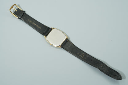 *NEAR MINT* Vintage 1982 OMEGA De Ville Cal.1417 Qz Black Square 30mm Mens Watch