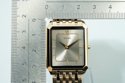 *TOP MINT* Vintage 1991 SEIKO Dolce  8N40-5050 Qz Gray Square 26mm Women Watch