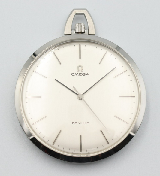 *MINT* Vintage 1970s OMEGA Pocket watch Cal.1035 Hand Winding White 43mm Mens