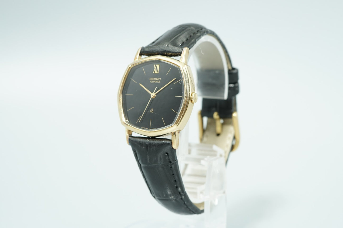 *Exc+5* Vintage 1980 SEIKO Chariot 5931-5350 Qz Black Hexagon 30mm Mens Watch