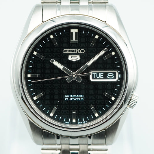 *Exc+5* SEIKO Seiko 5 7S26-01V0 Automatic Black Dial Round 37mm Mens Watch