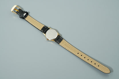 *NEAR MINT* Vintage 1986 OMEGA De Ville Cal.1455 Qz Gold Round 21mm Women Watch