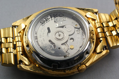 *Exc+5* Vintage SEIKO 5 7S26-0500 Automatic Day Date 21J Gold Dial Mens Watch